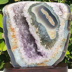 Green Eyed Agate and Amethyst Geode