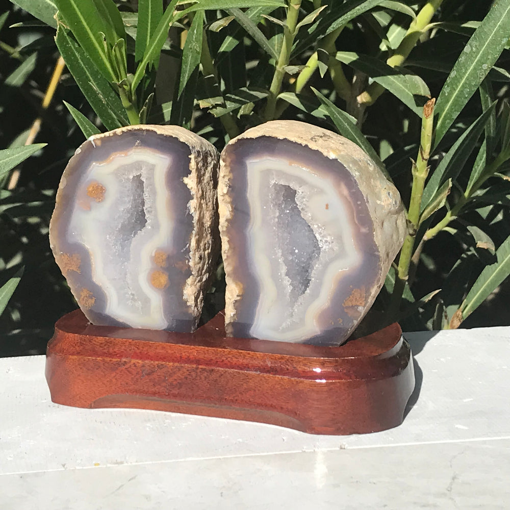 Crystal Lined Agate Geode Pair