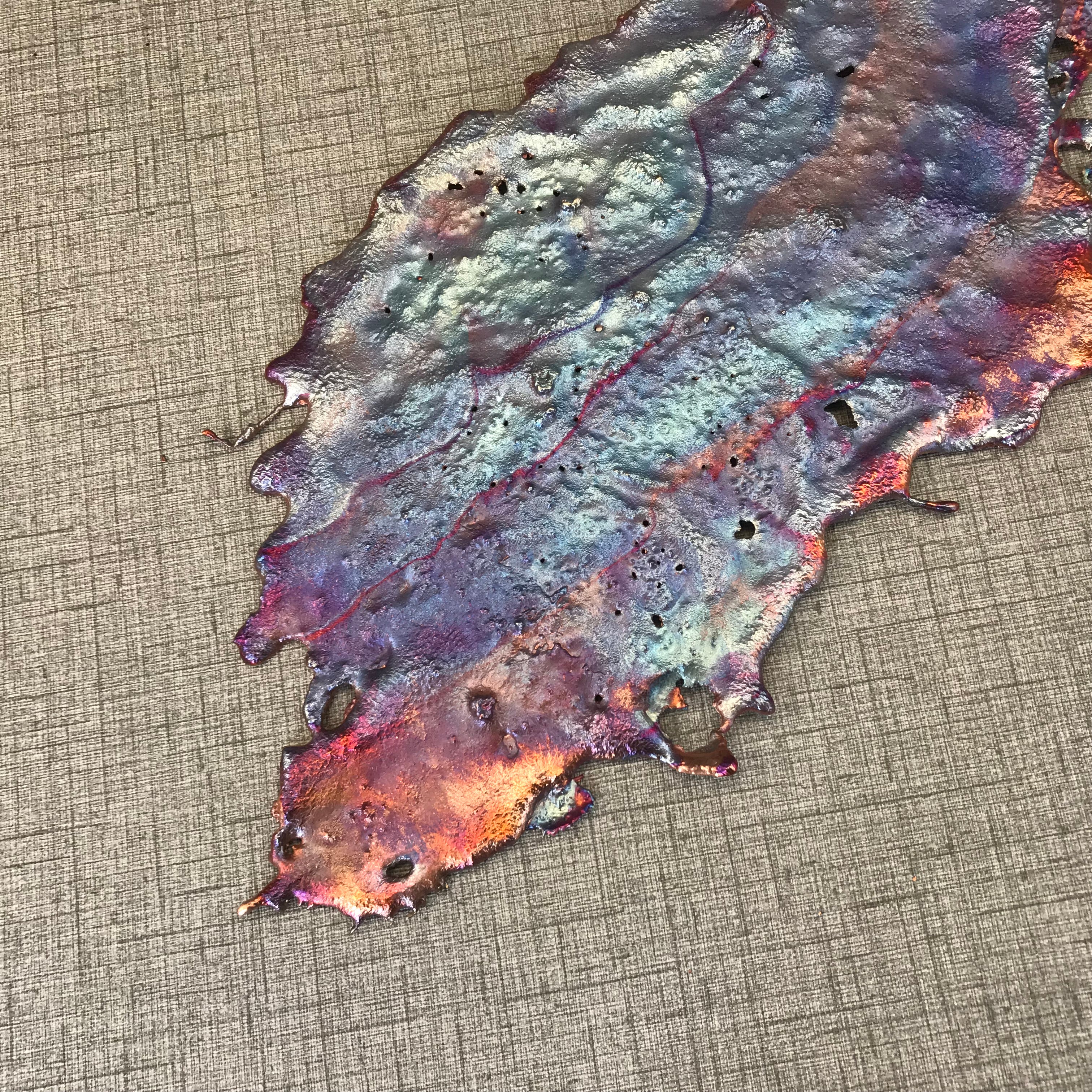 Icy Rainbow Copper Splash Abstract