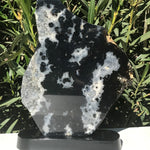 Black Agate/Quartz Crystal Slab