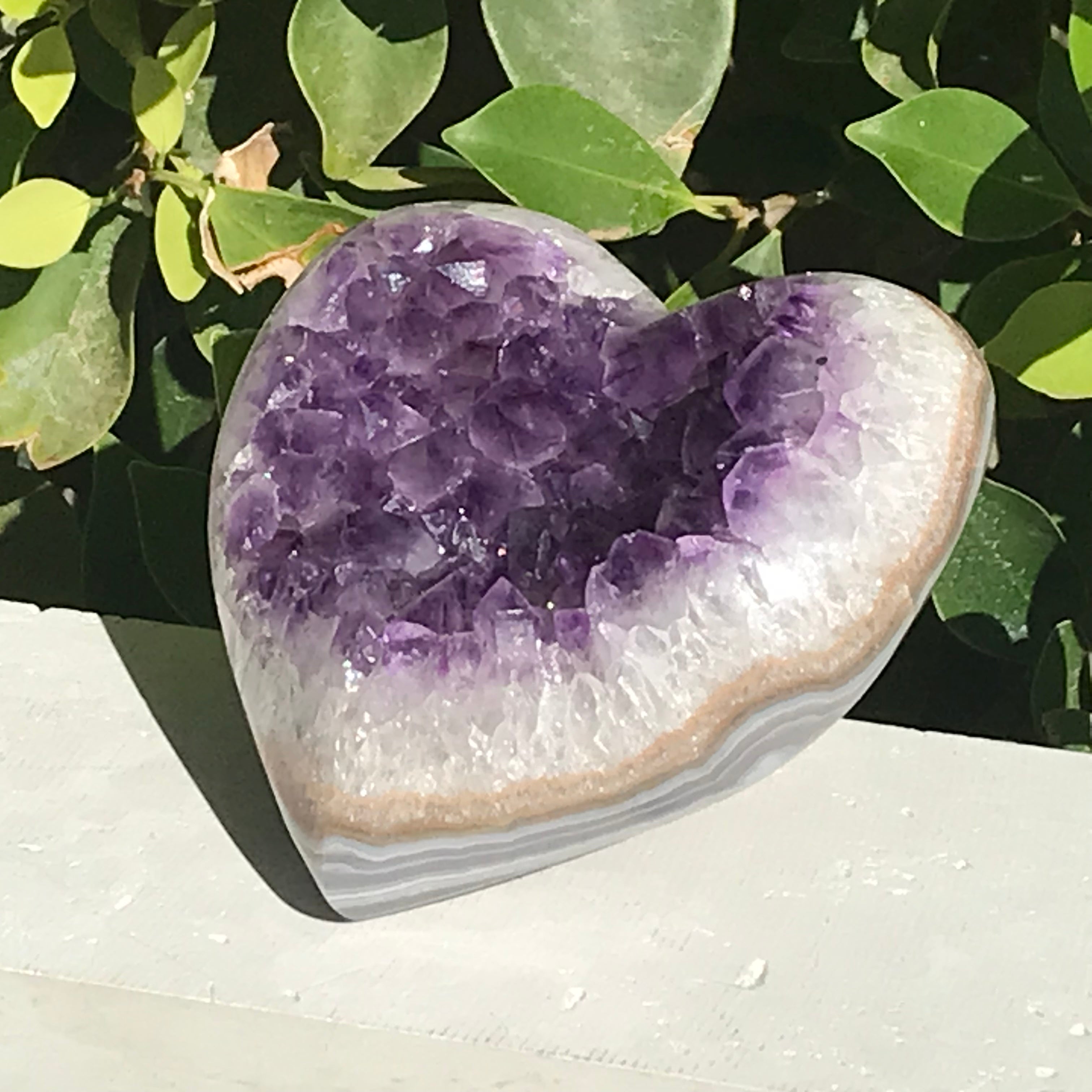 Crystal Faced Amethyst Heart