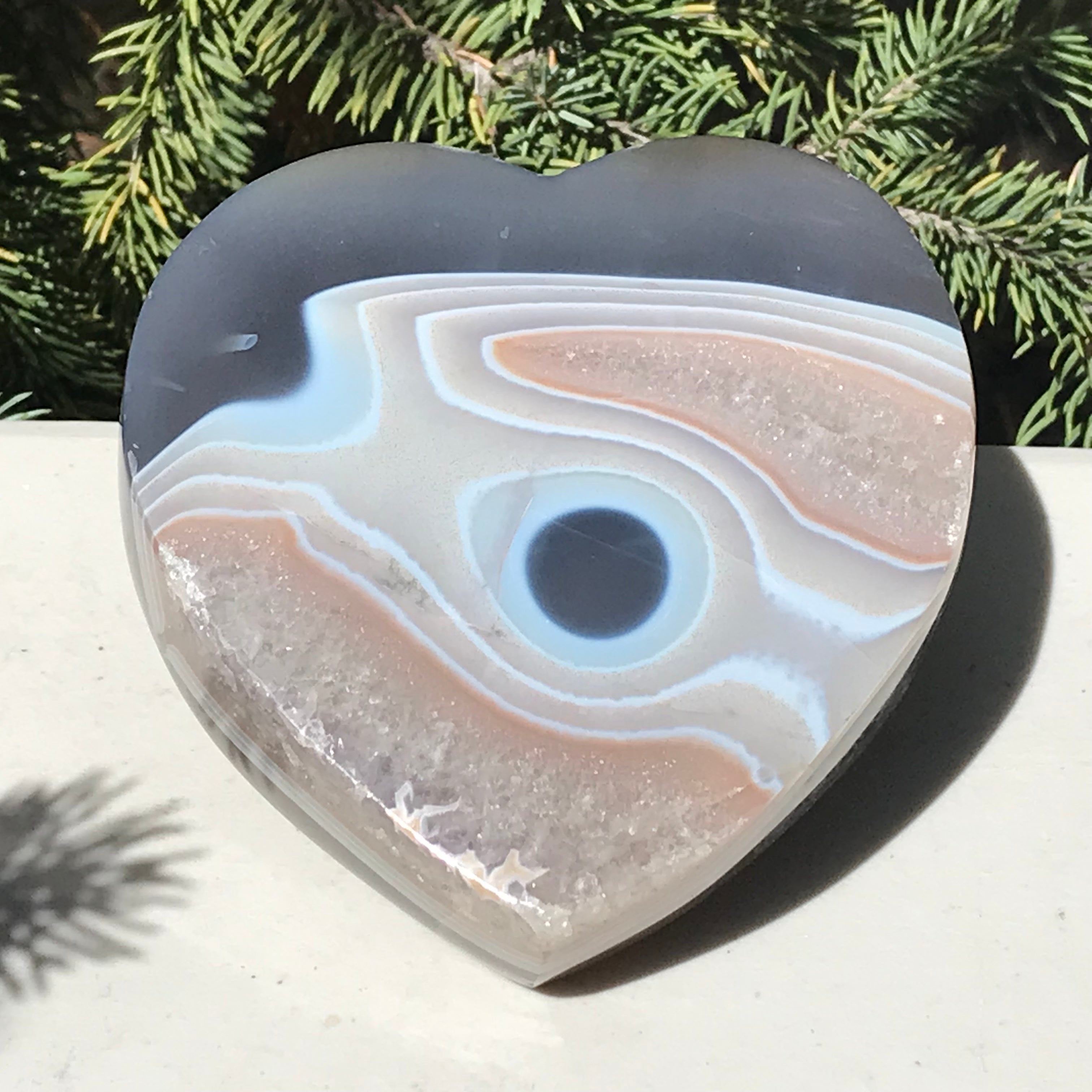 Single Eyed Agate Heart