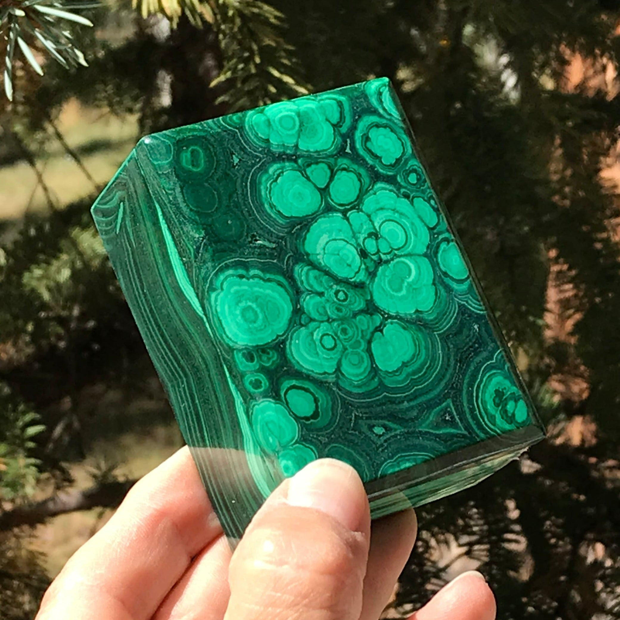 Floral Patterned Malachite Box