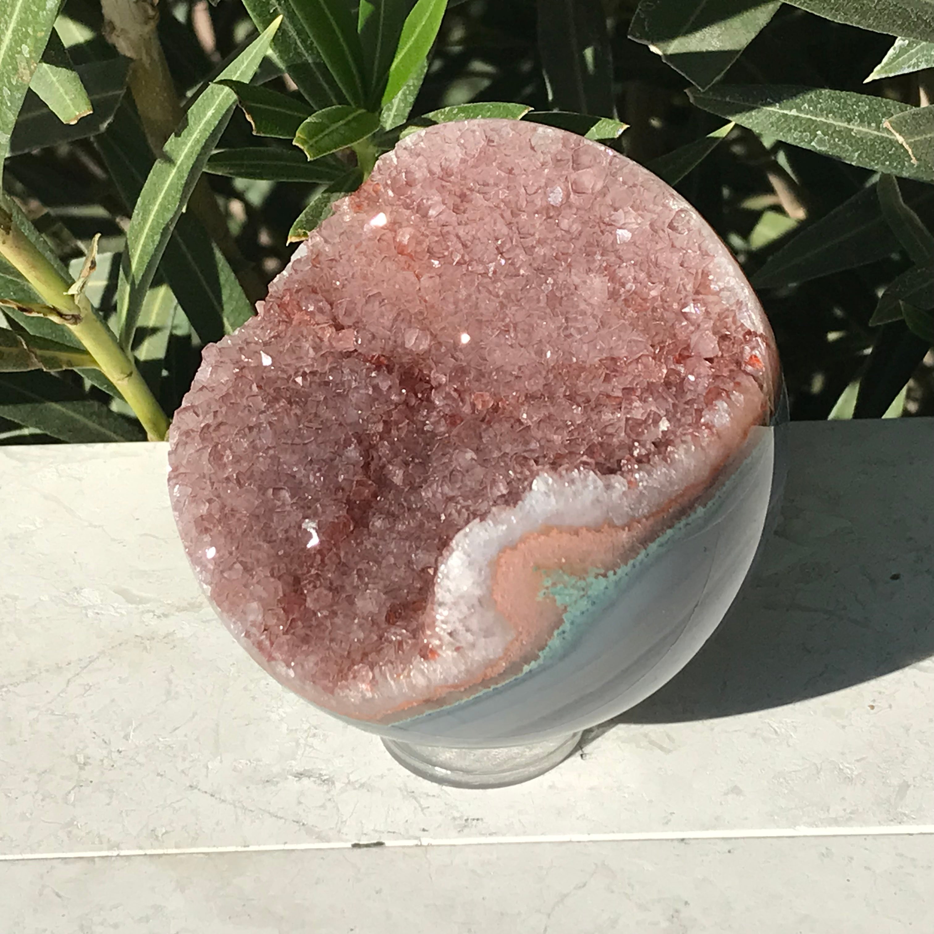 Rainbow Agate Banded Amethyst Sphere