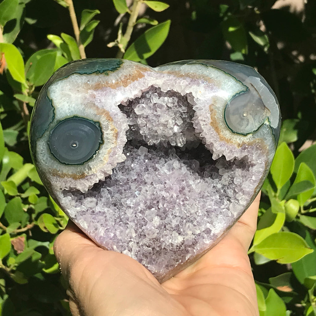 Duel Eyed Amethyst Heart