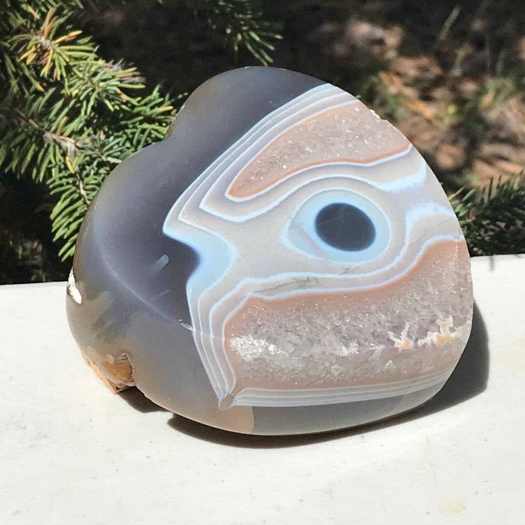 Single Eyed Agate Heart
