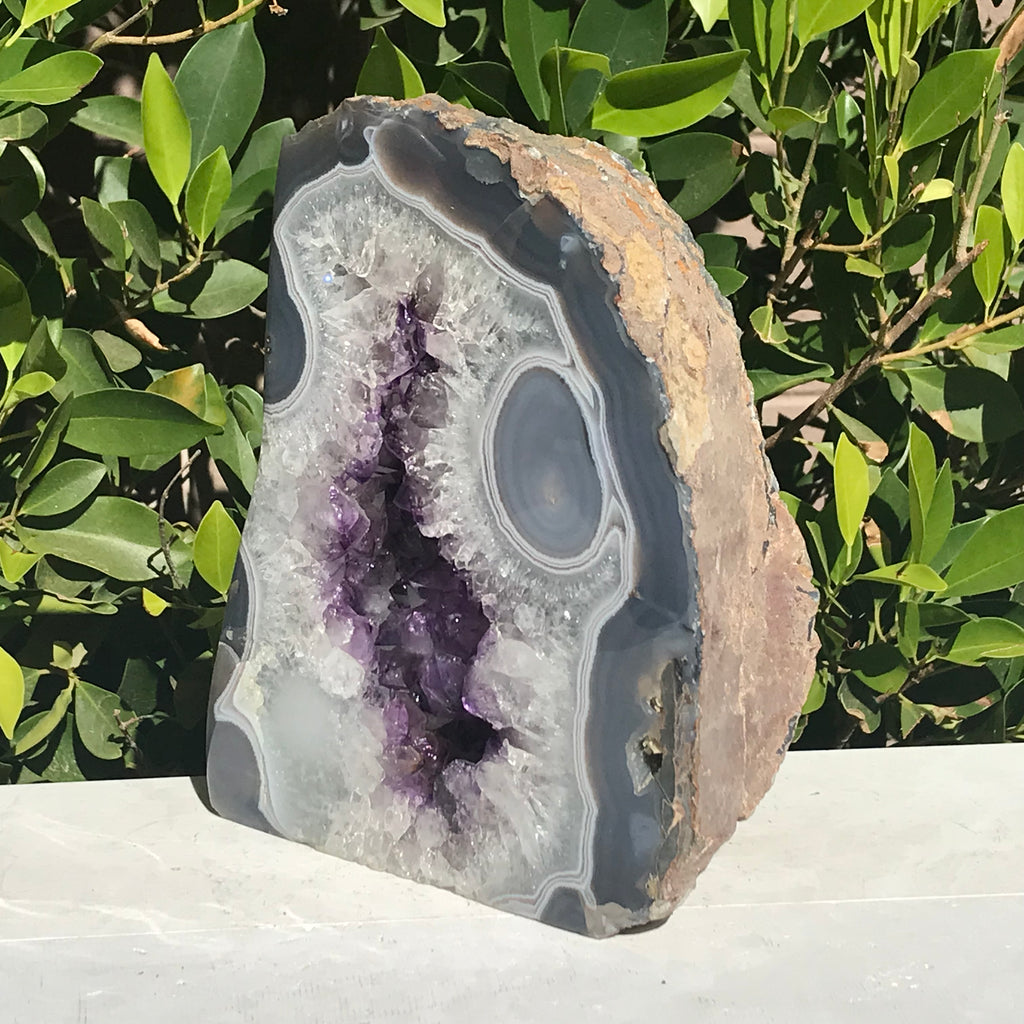 Brilliant Purple Crystal Filled Amethyst Geode