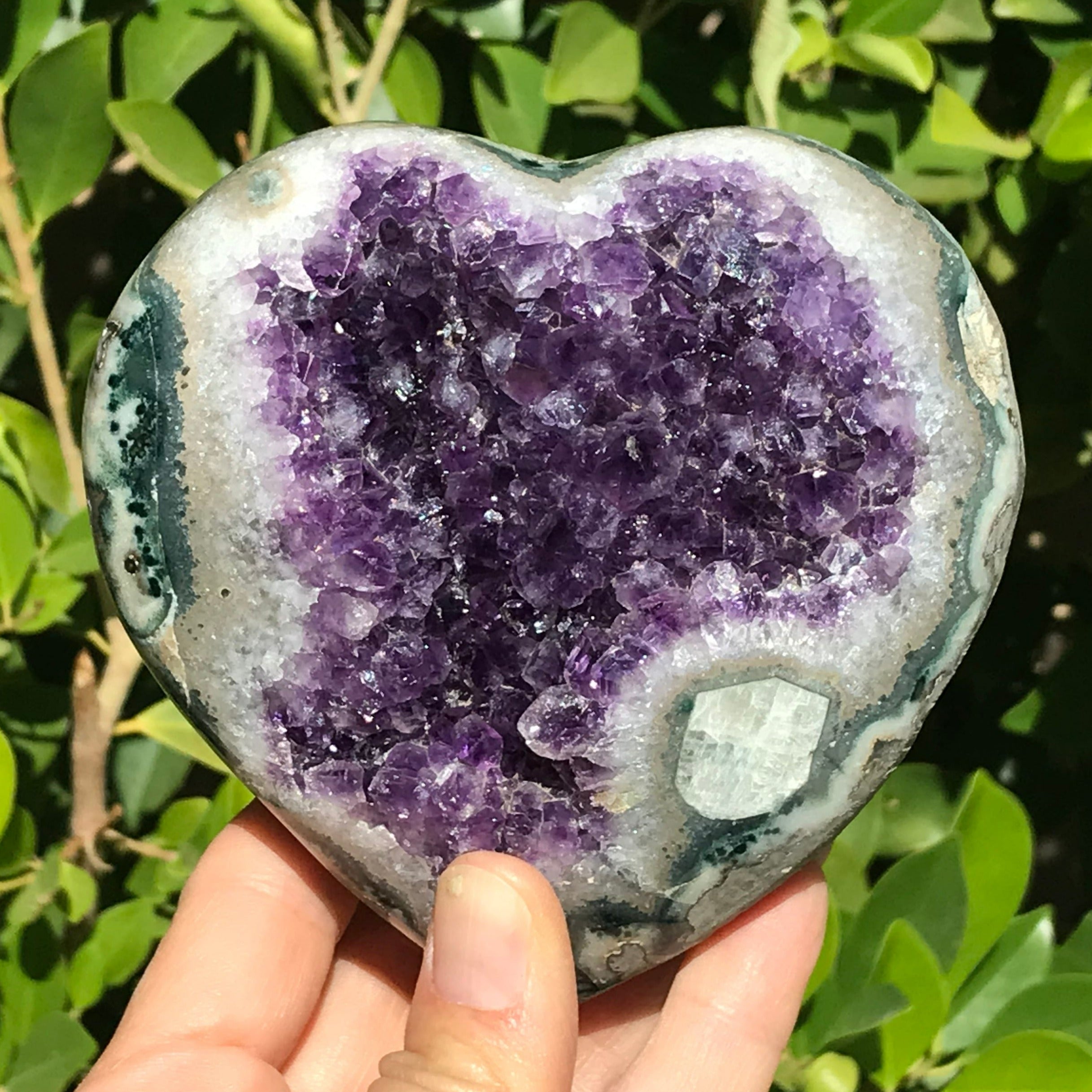 Calcite Inclusion Amethyst Heart