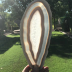 Quartz Surrounded by Banded Agate Slice