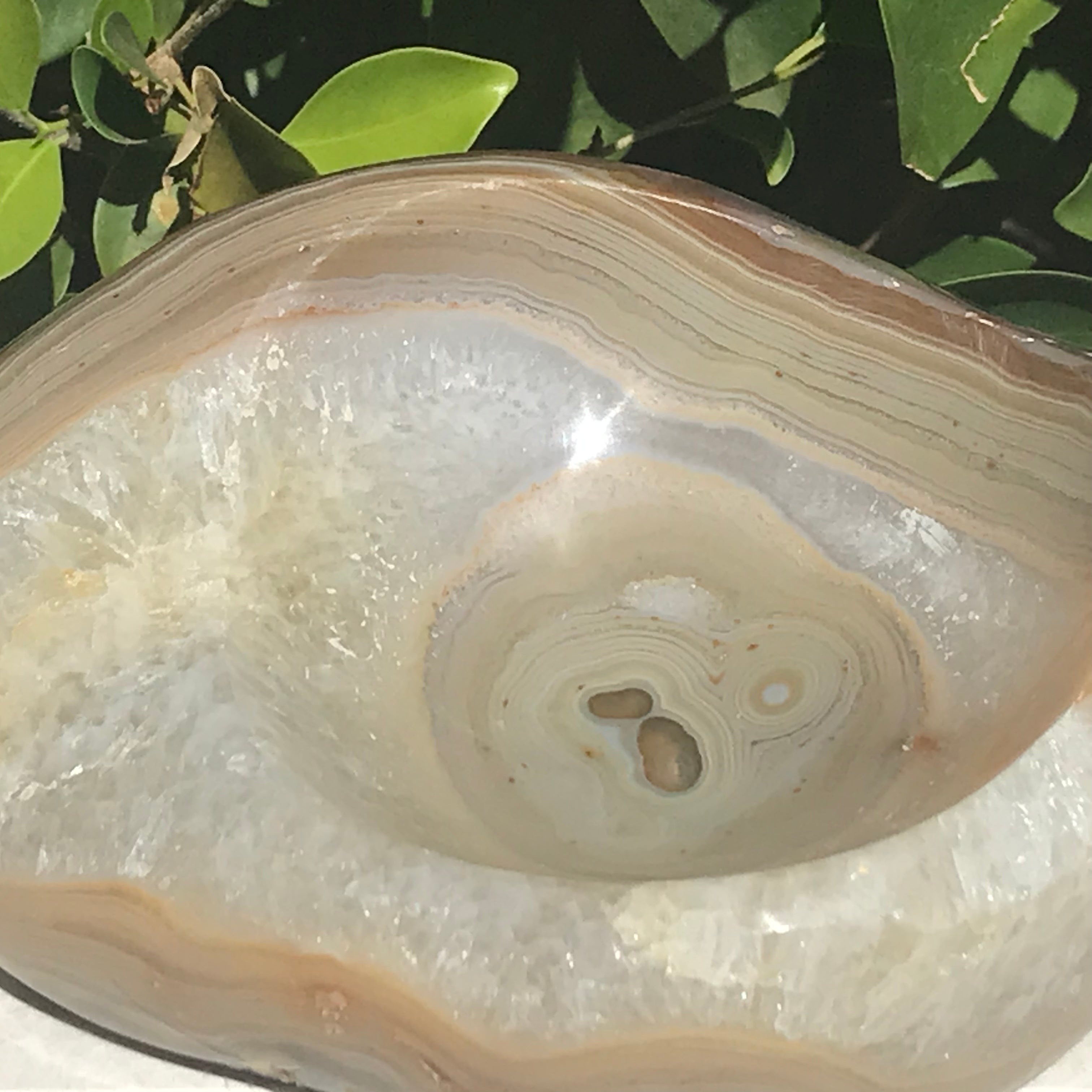Polished Striated Agate Bowl