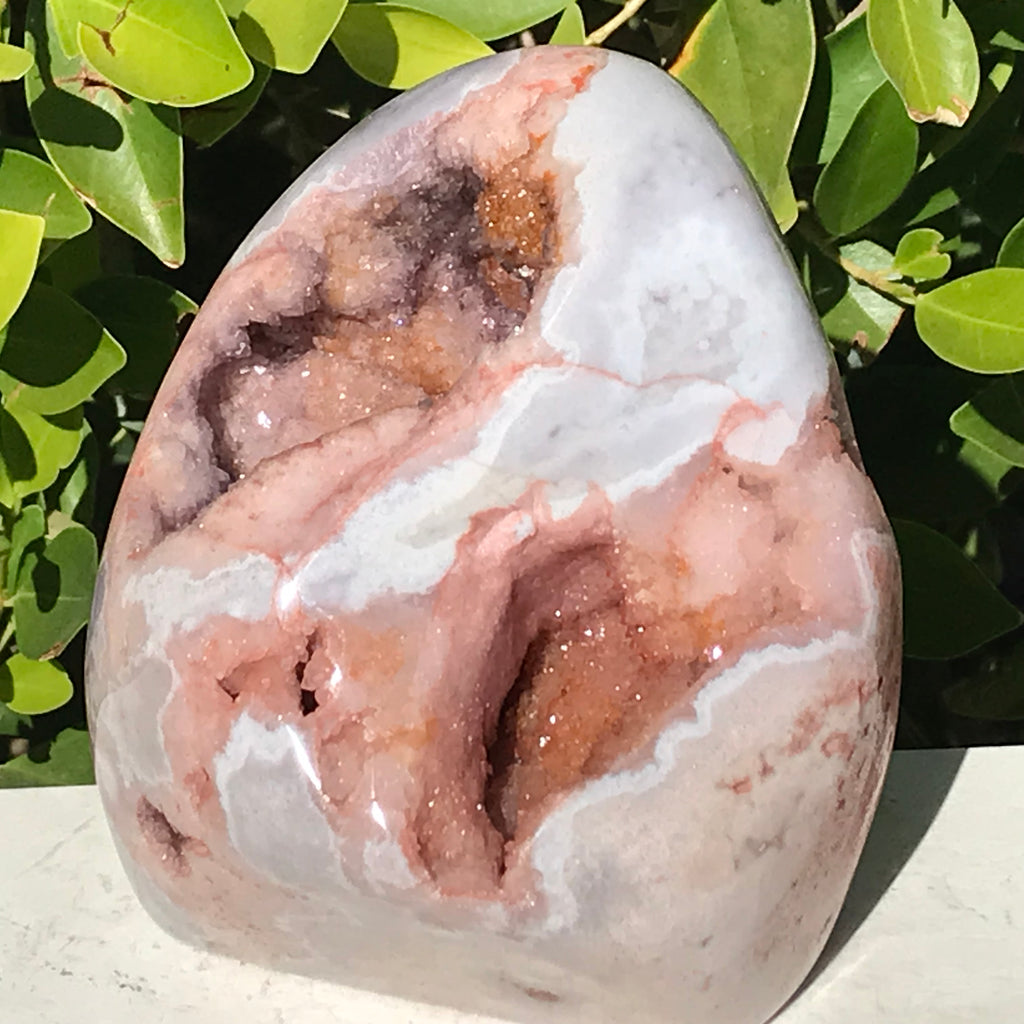 Polished Rose Amethyst Geode Nodule