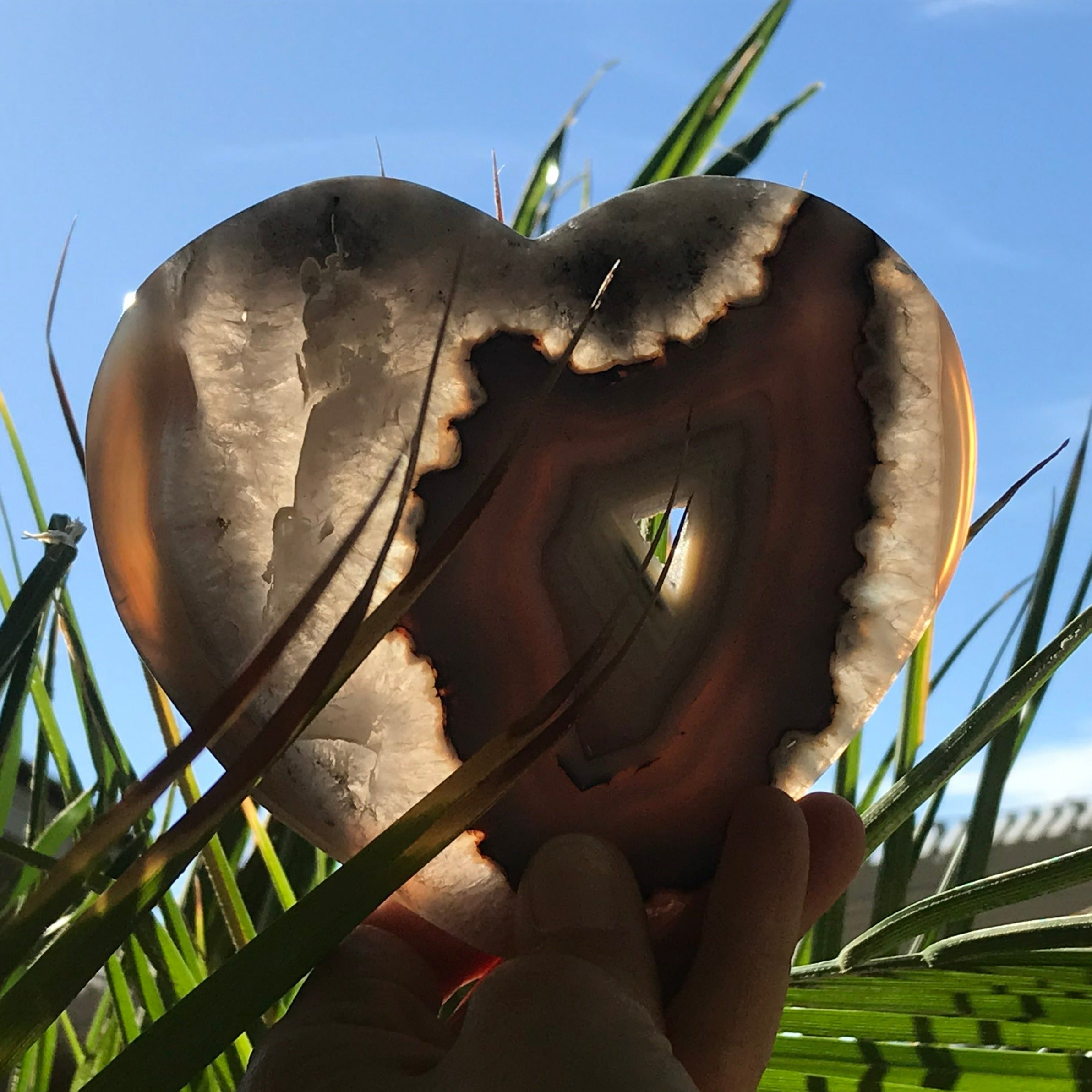 Blue Banded Agate Heart Slab