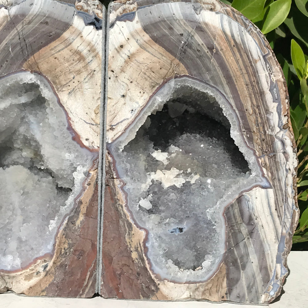 Crystal Filled Dugway Geode Bookends