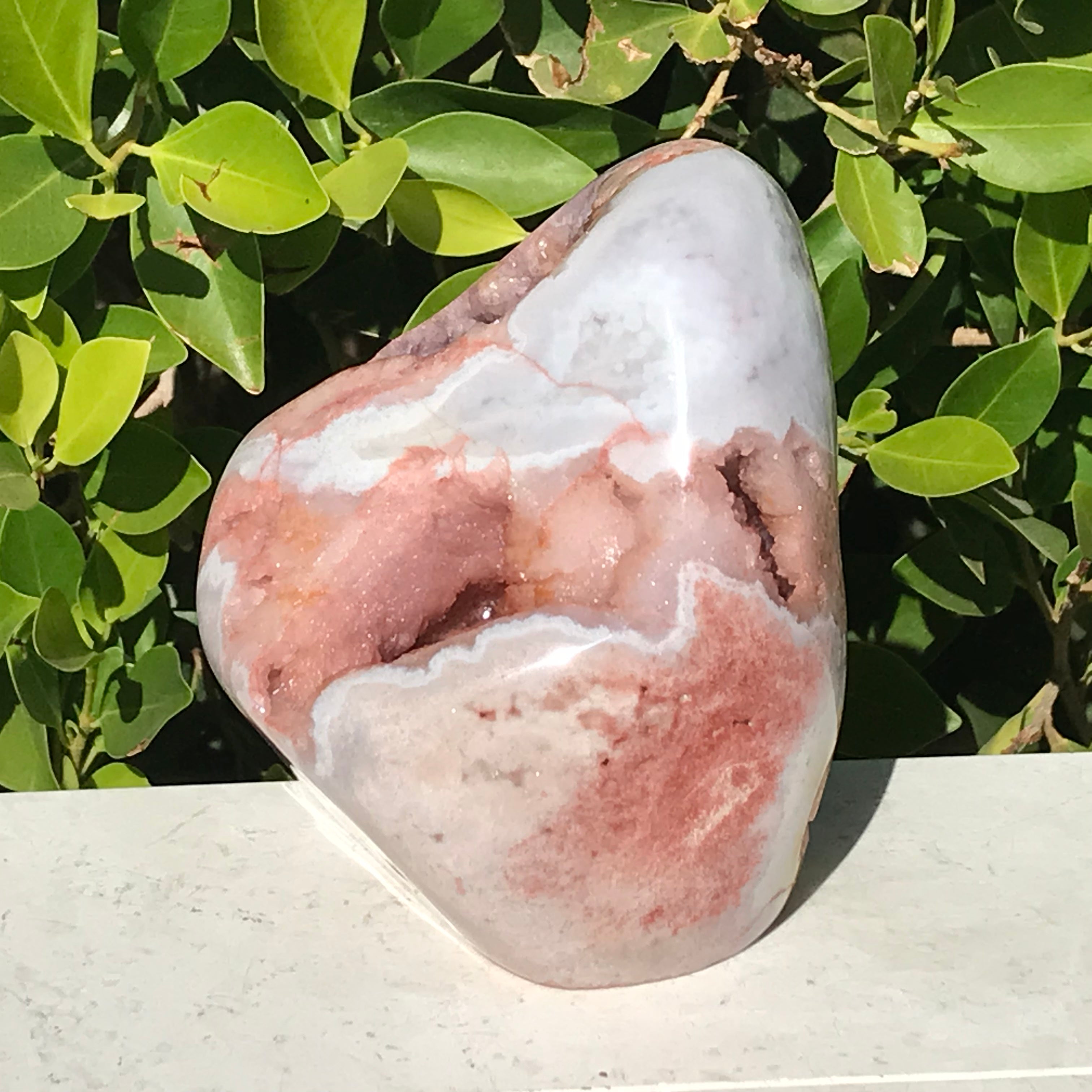 Polished Rose Amethyst Geode Nodule