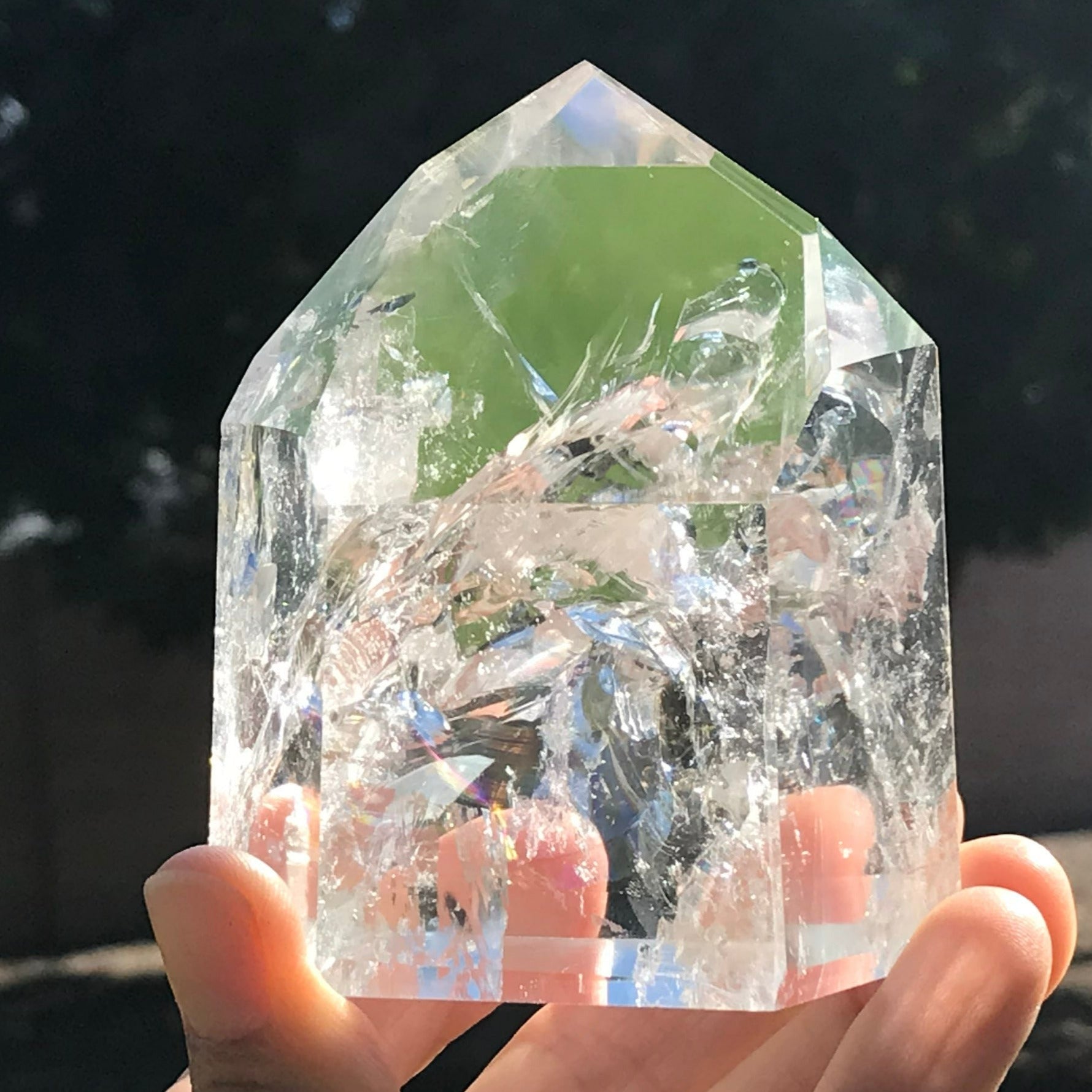 Rainbow Filled Crystal Point