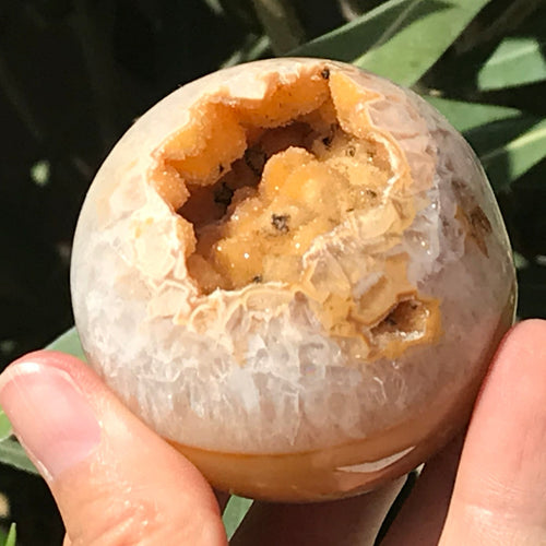 Amber Colored Agate Sphere