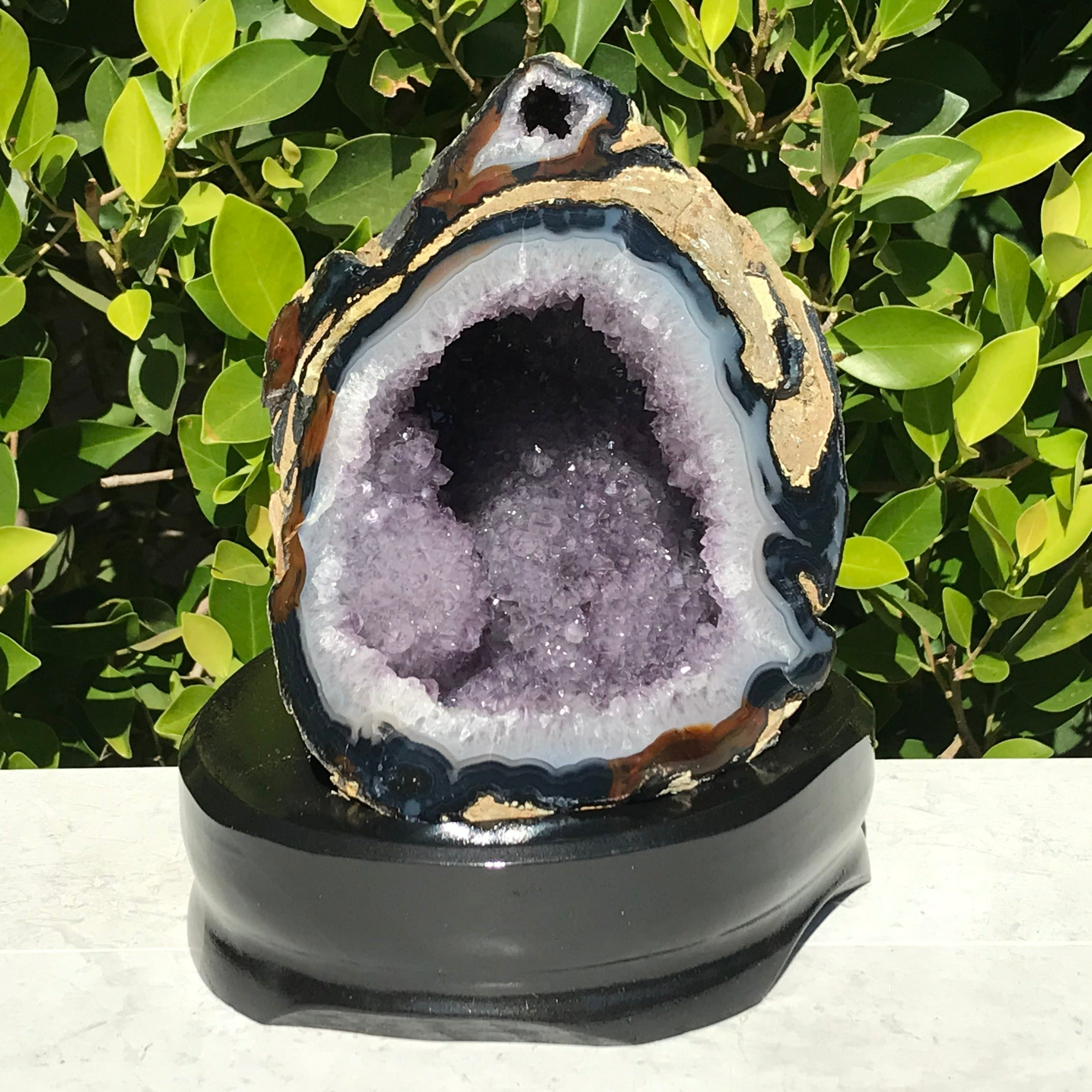 Amethyst and Agate Double Geode