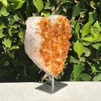 Standing Amber Citrine Heart