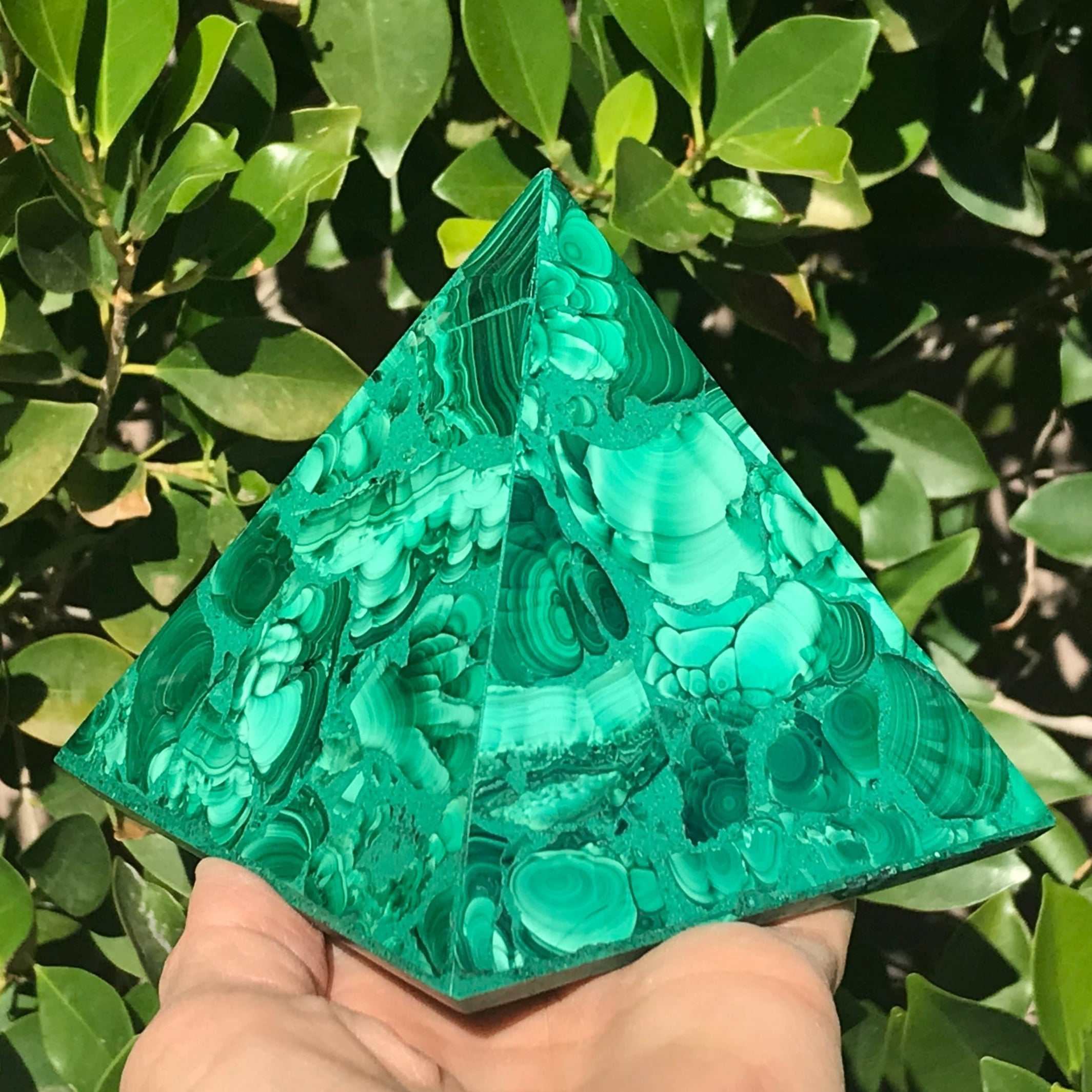 Large African Malachite Pyramid