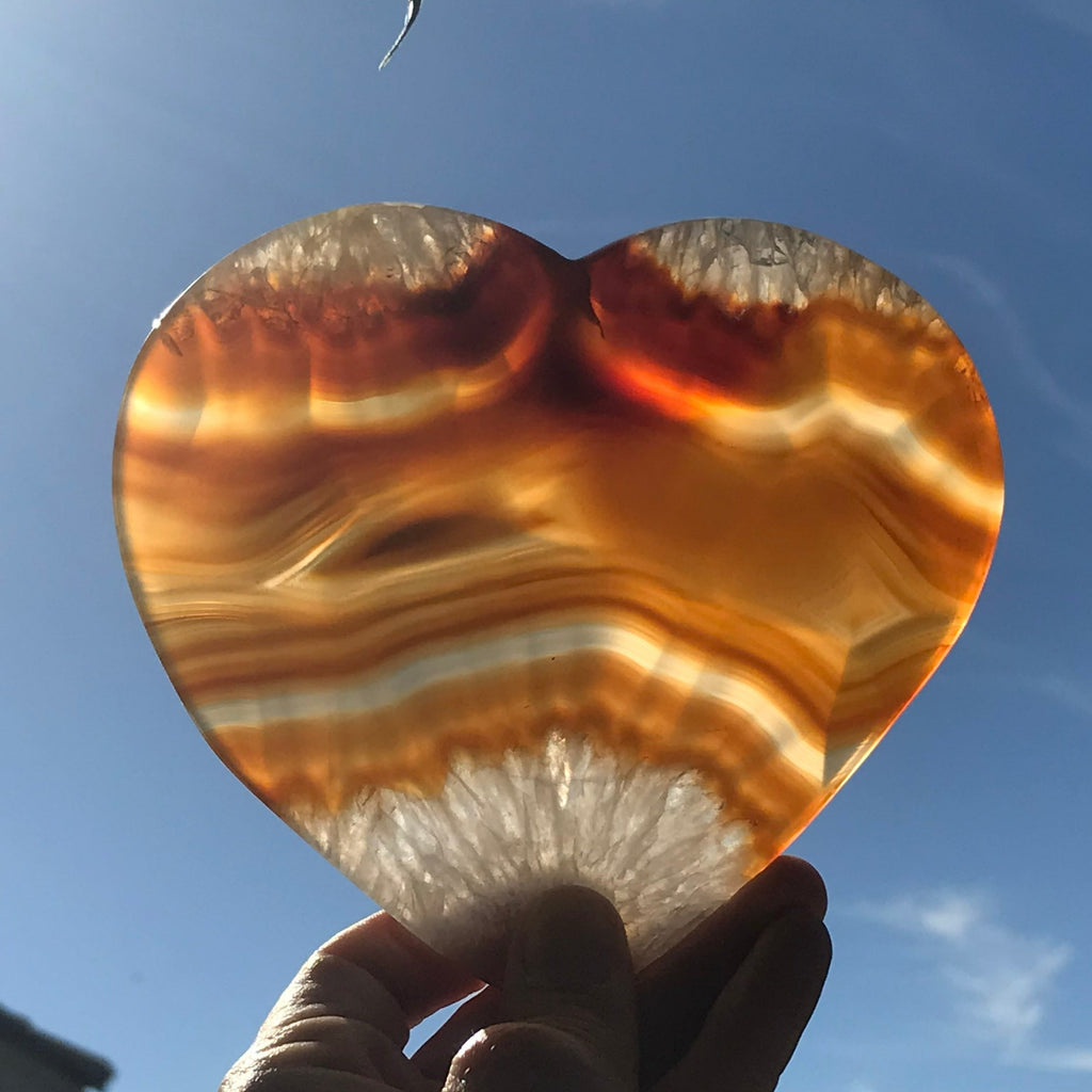 Translucent Hand Polished Agate Heart
