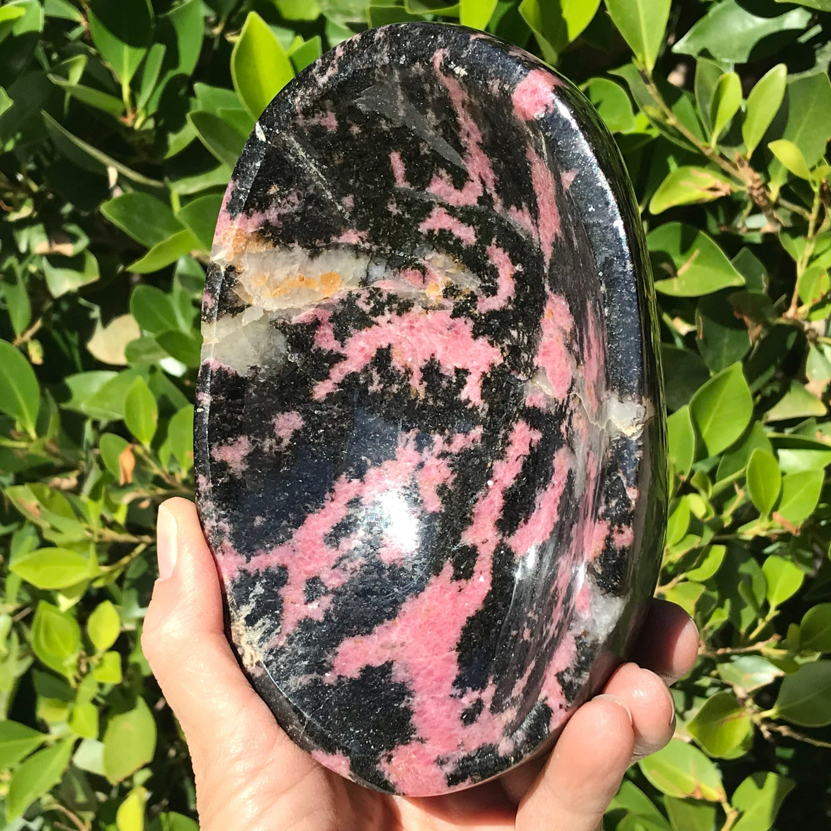Polished Rhodonite Bowl