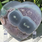 Dual Eyed Amethyst/Agate Heart