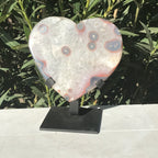 Rose Banded Blue Eyed Agate Heart