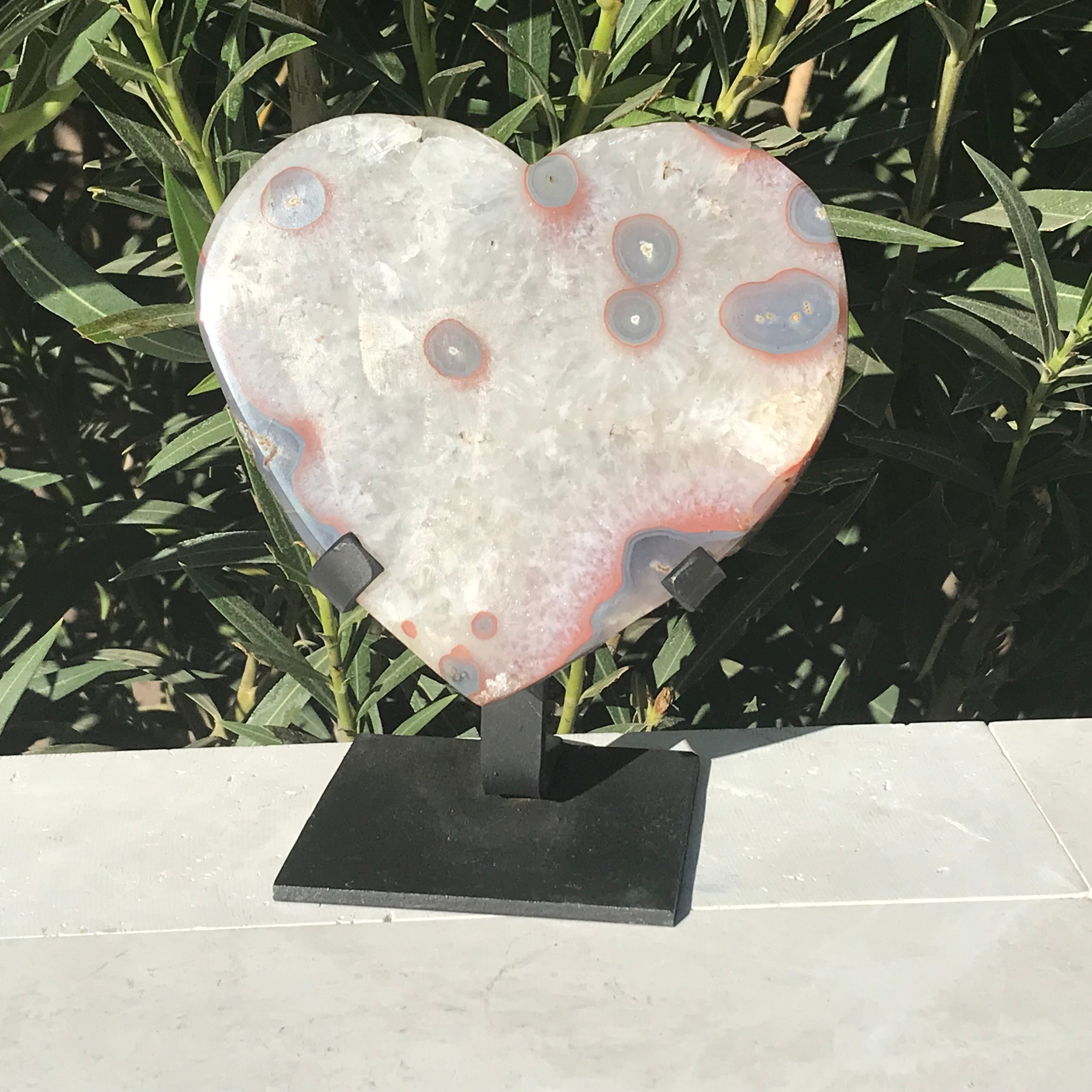 Rose Banded Blue Eyed Agate Heart