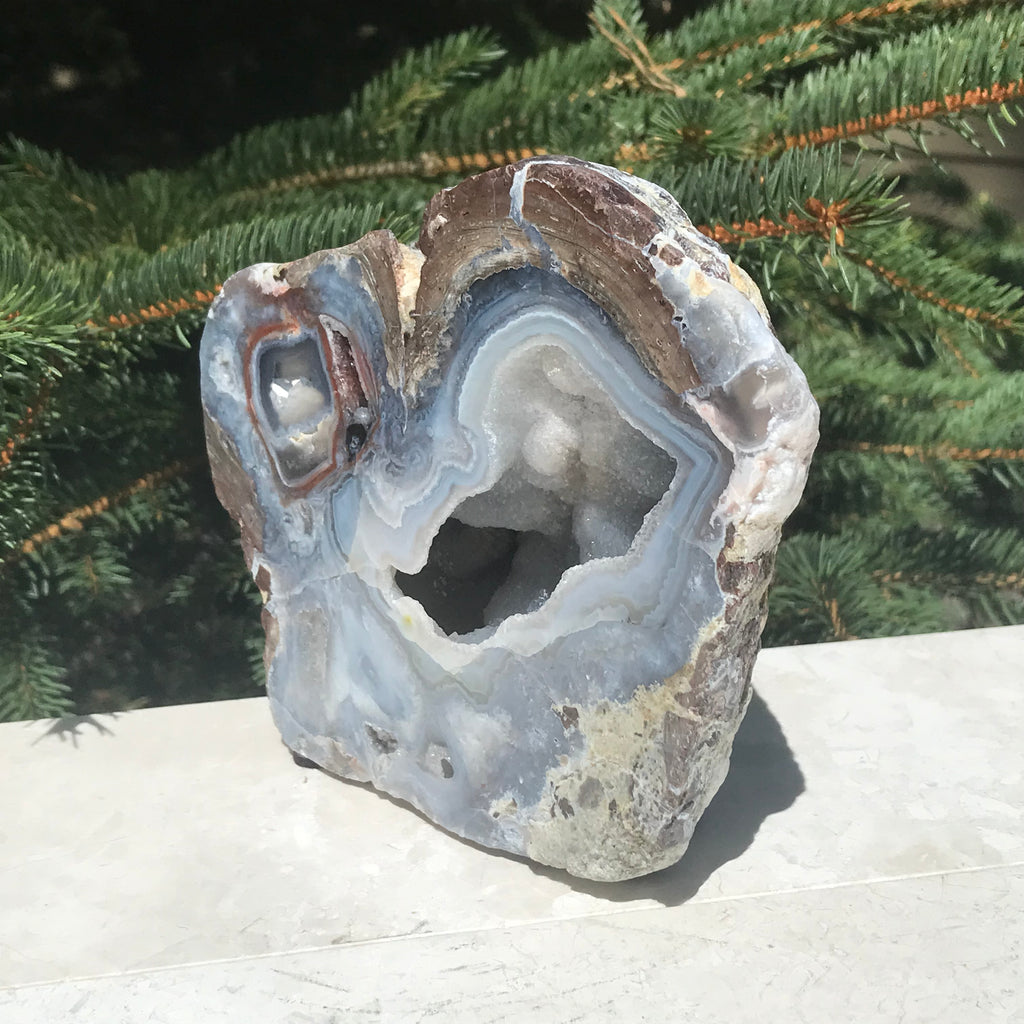 Glittering and Banded Dugway Geode #1 of Pair