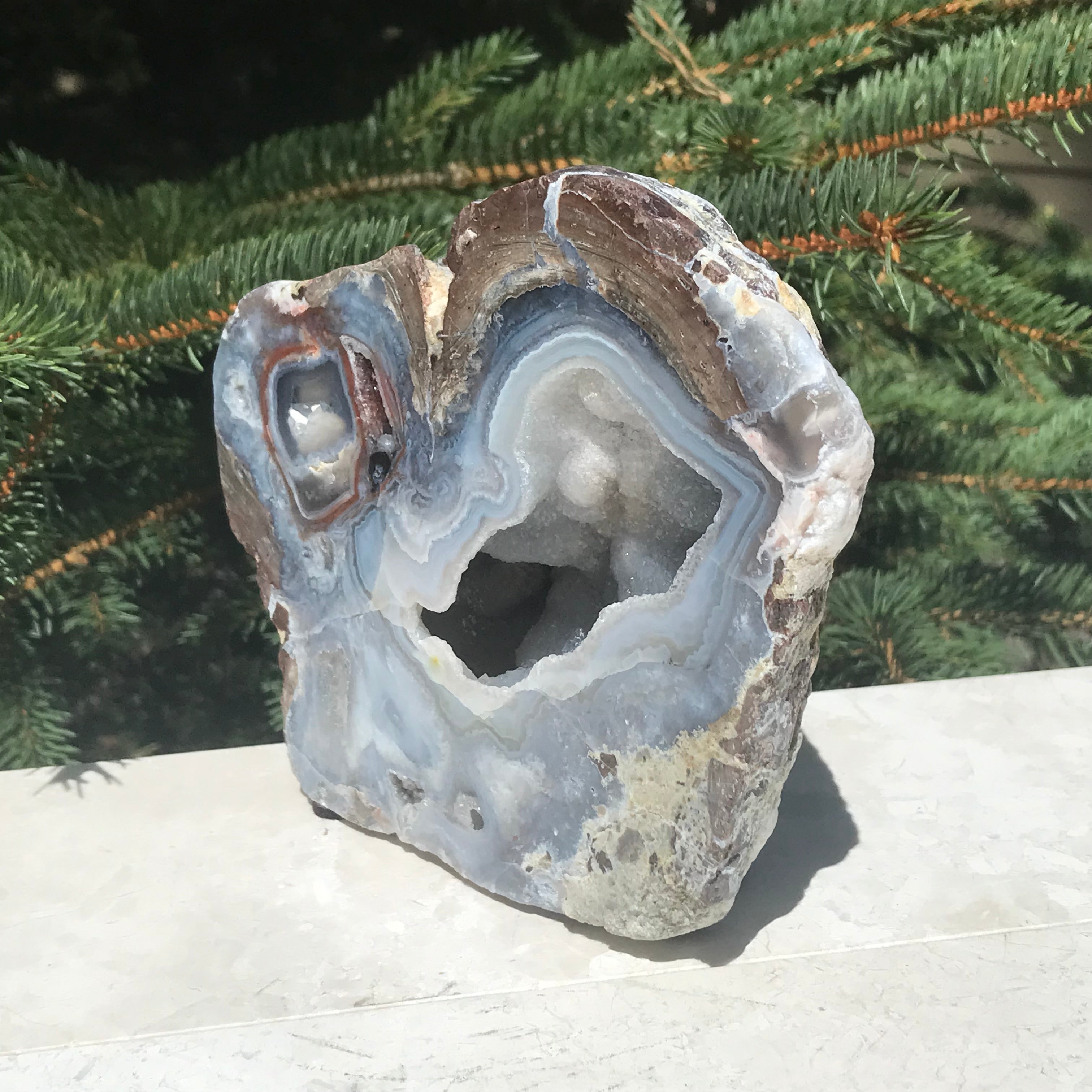 Glittering and Banded Dugway Geode #1 of Pair