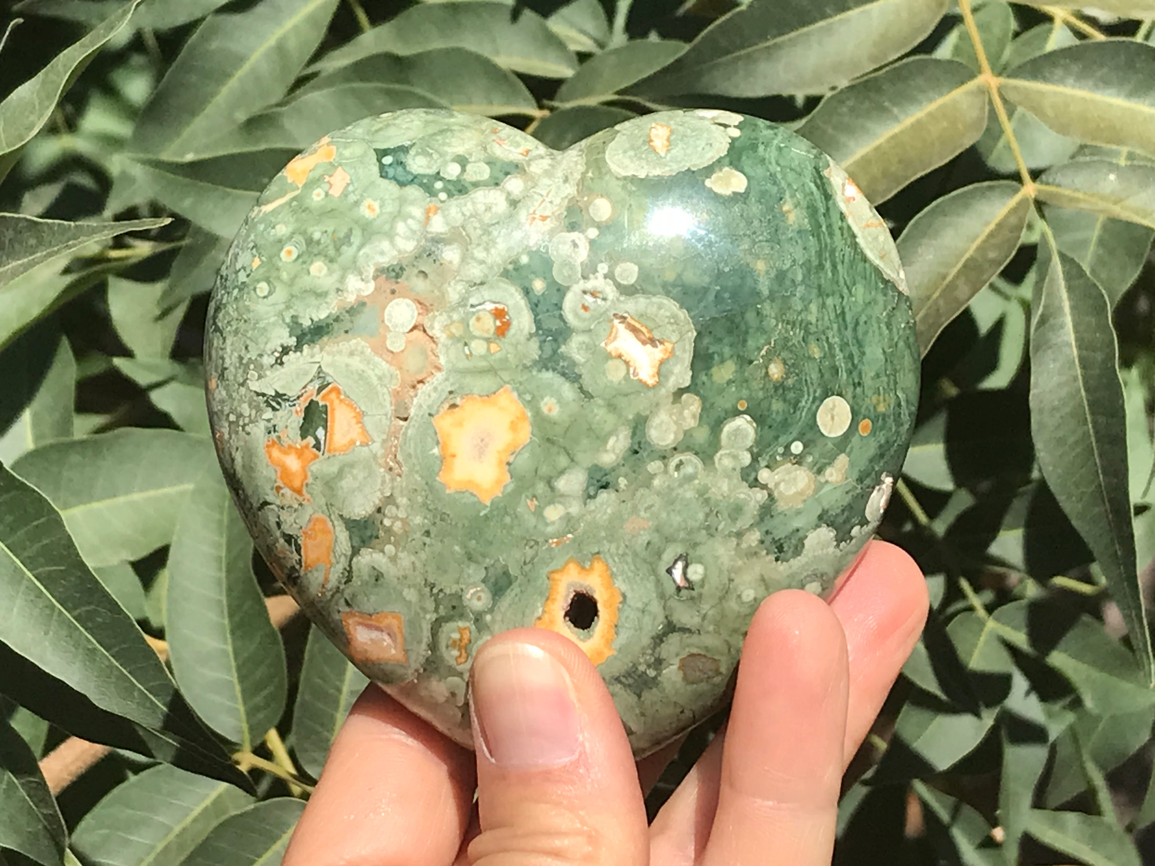 Speckled Rainforest Jasper Heart