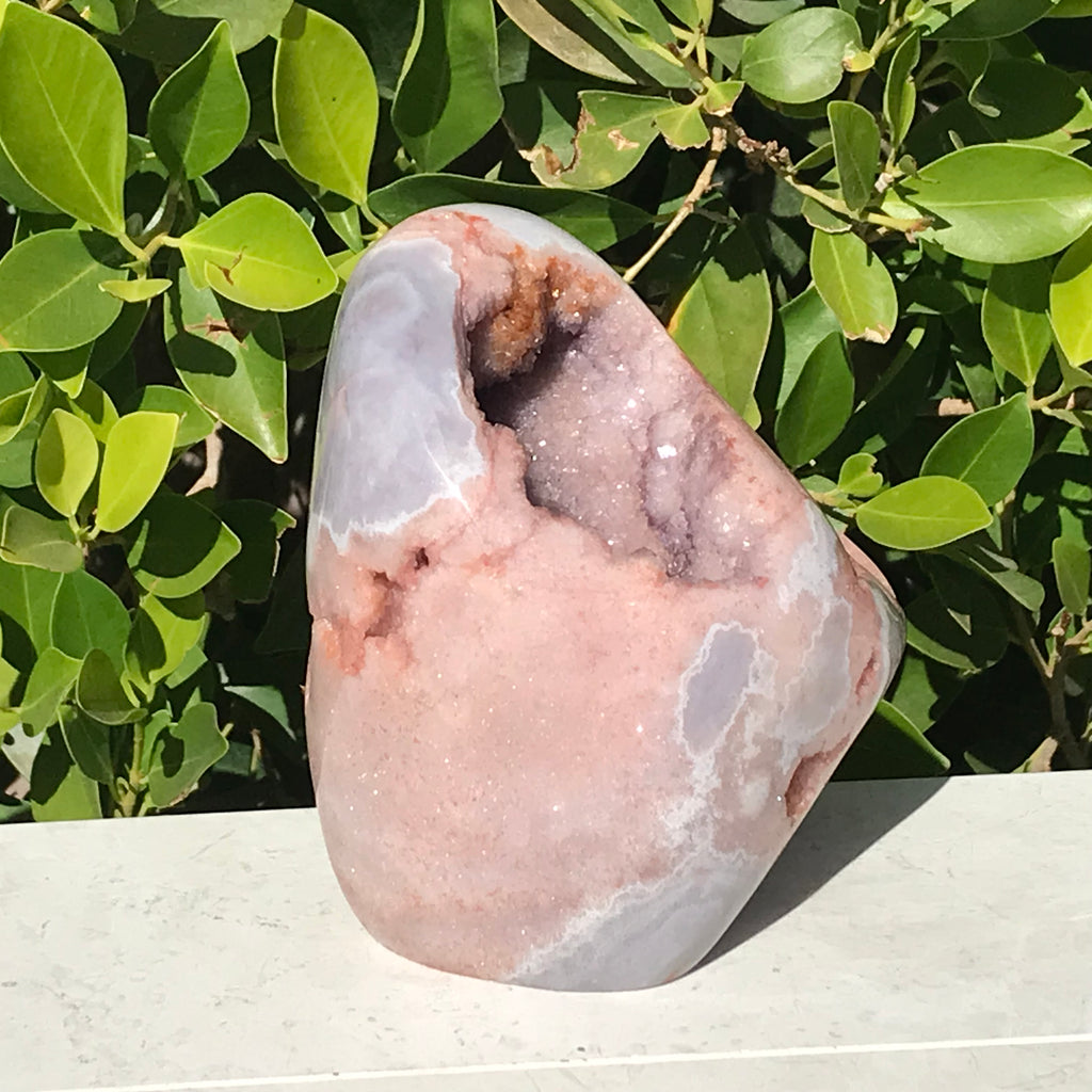 Polished Rose Amethyst Geode Nodule
