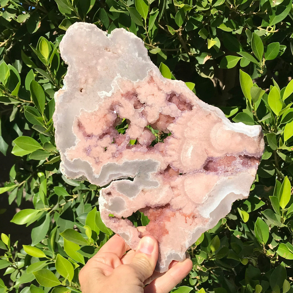 Crystal Lined Rose Jasper Slab