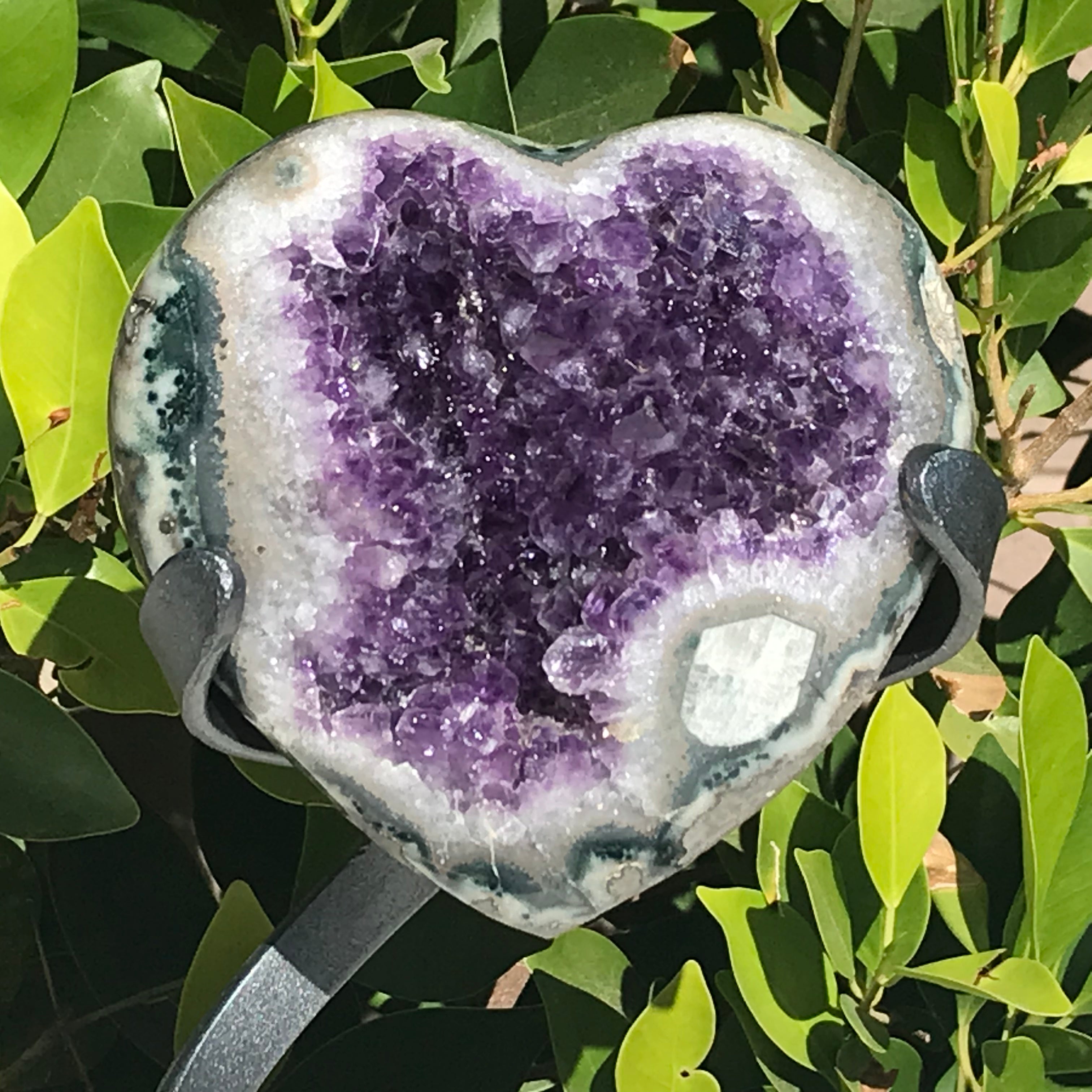 Calcite Inclusion Amethyst Heart