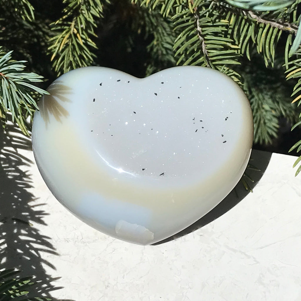 MIcrocrystalline Faced Blue Agate Heart