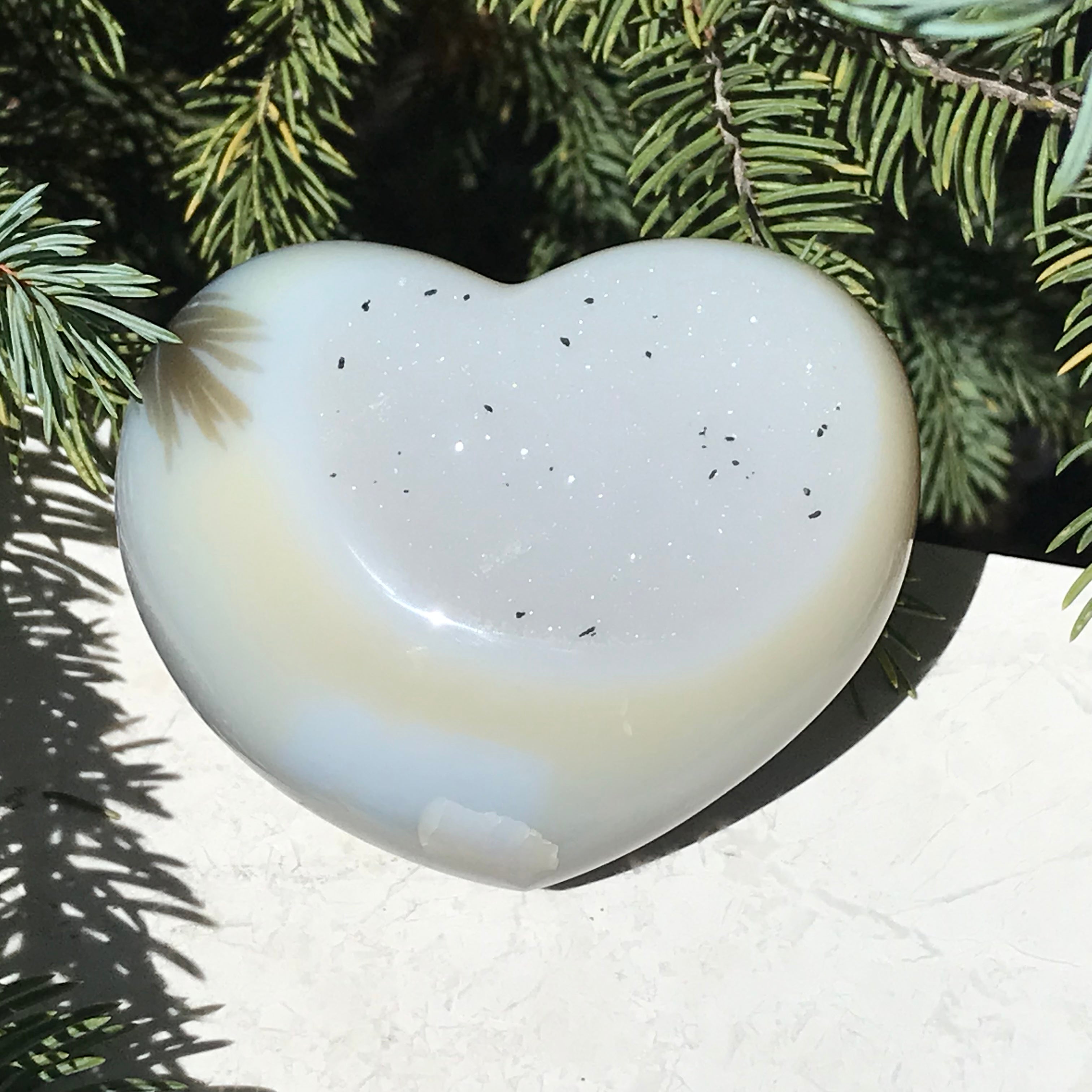 MIcrocrystalline Faced Blue Agate Heart