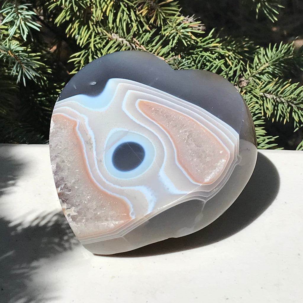 Single Eyed Agate Heart