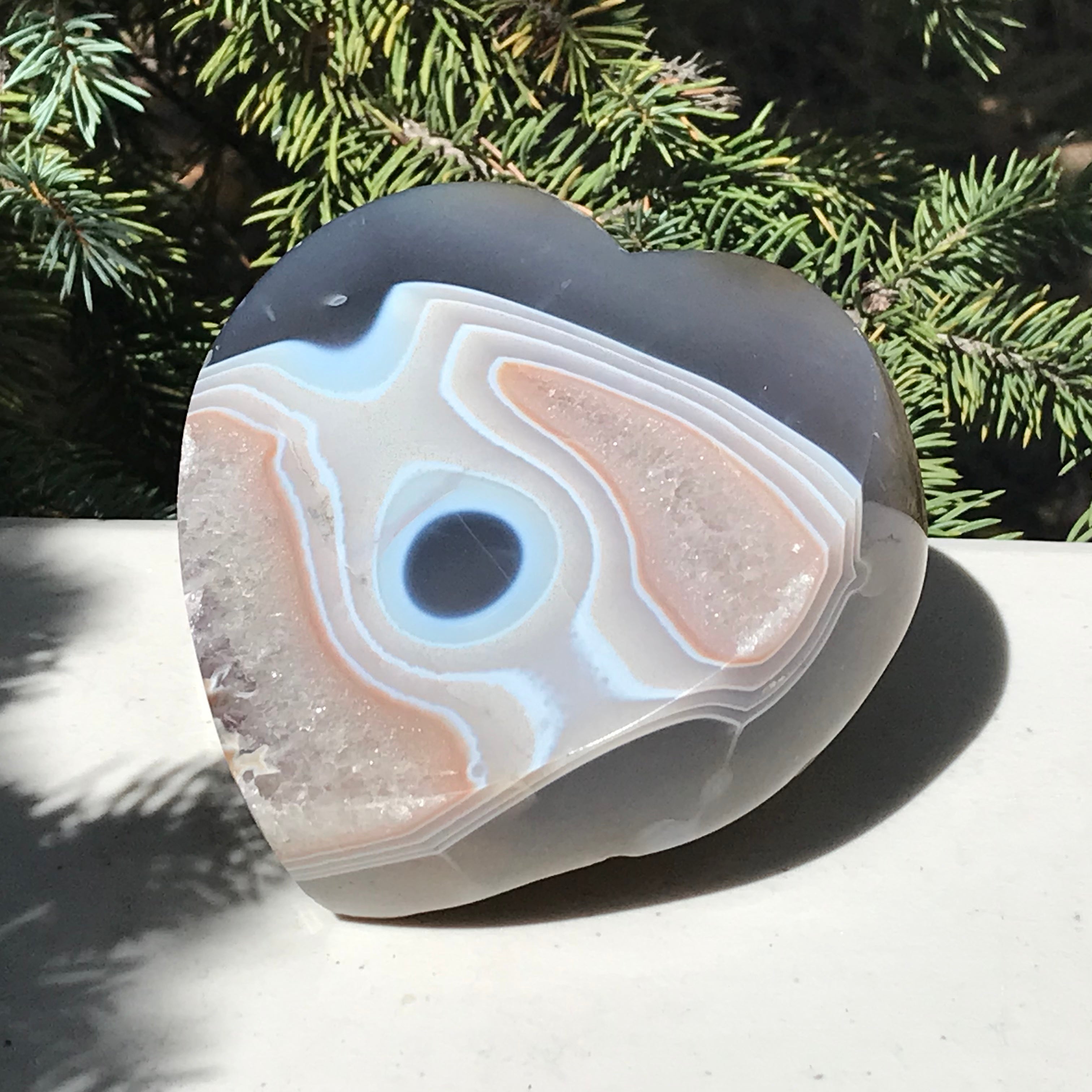 Single Eyed Agate Heart