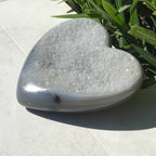 Quartz Crystal and Blue Agate Heart