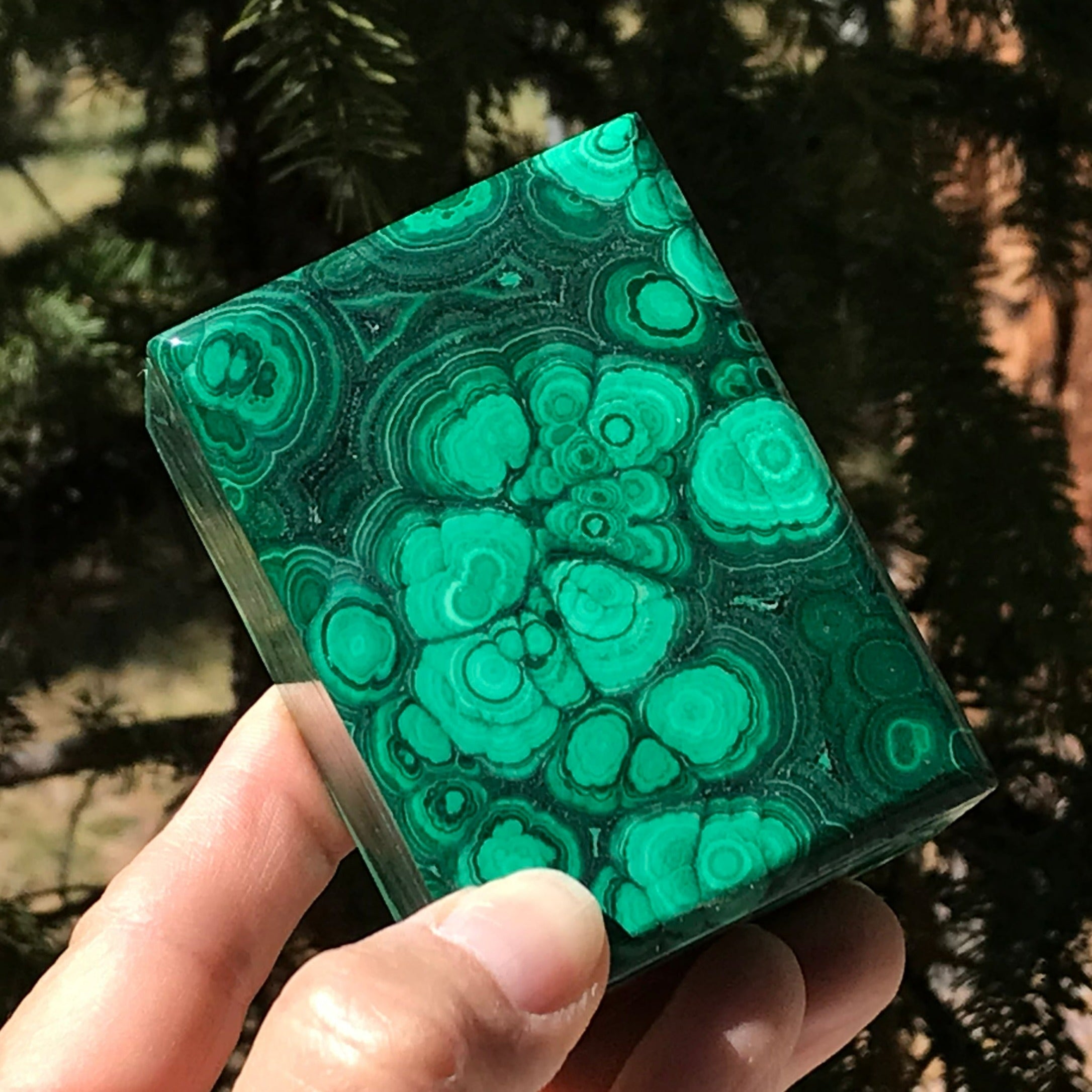 Floral Patterned Malachite Box