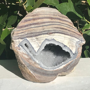 Bold Banded Crystal Dugway Geode