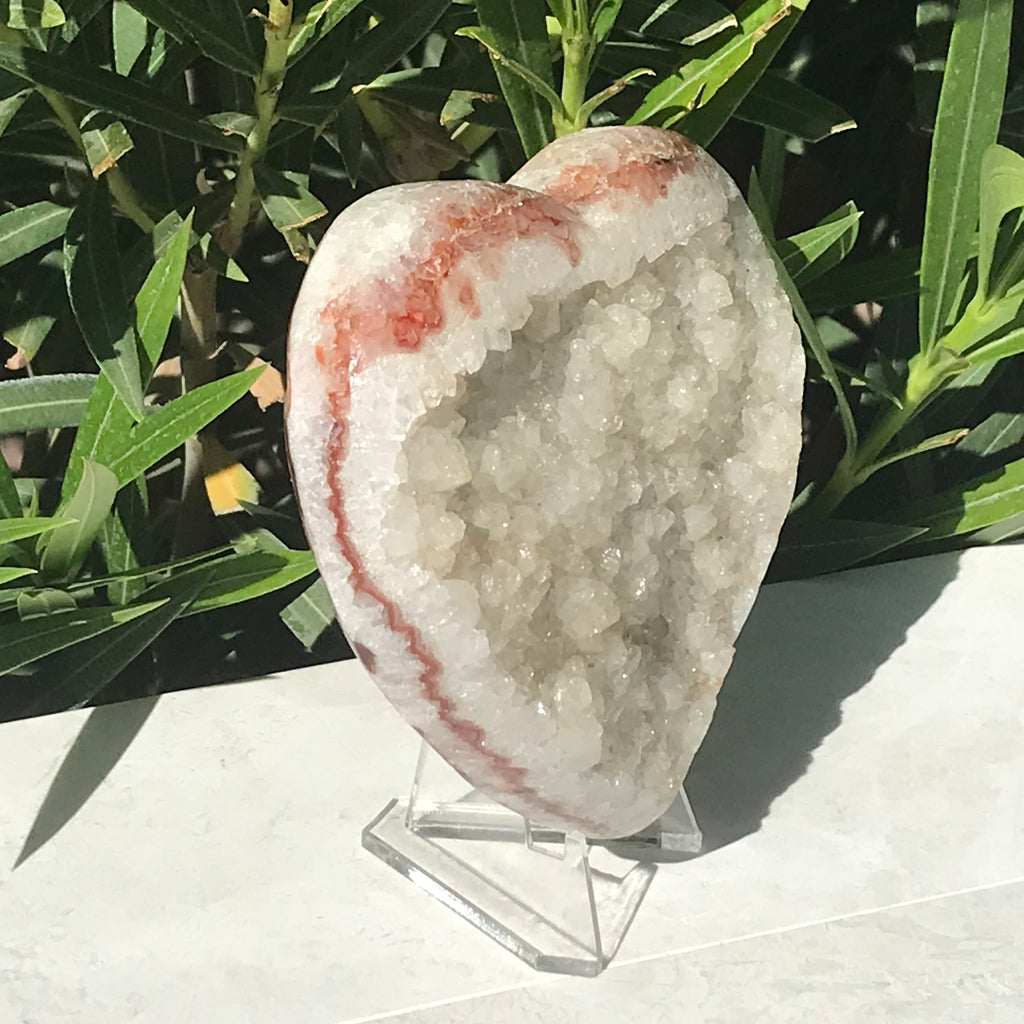 Quartz Crystal Covered Agate Heart