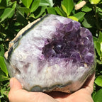 Amethyst Framed by Green and Blue Agate Nodule