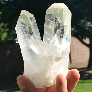Twin Points Brazilian Crystal Cluster