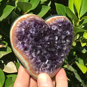 Amethyst with Colorful Agate Heart