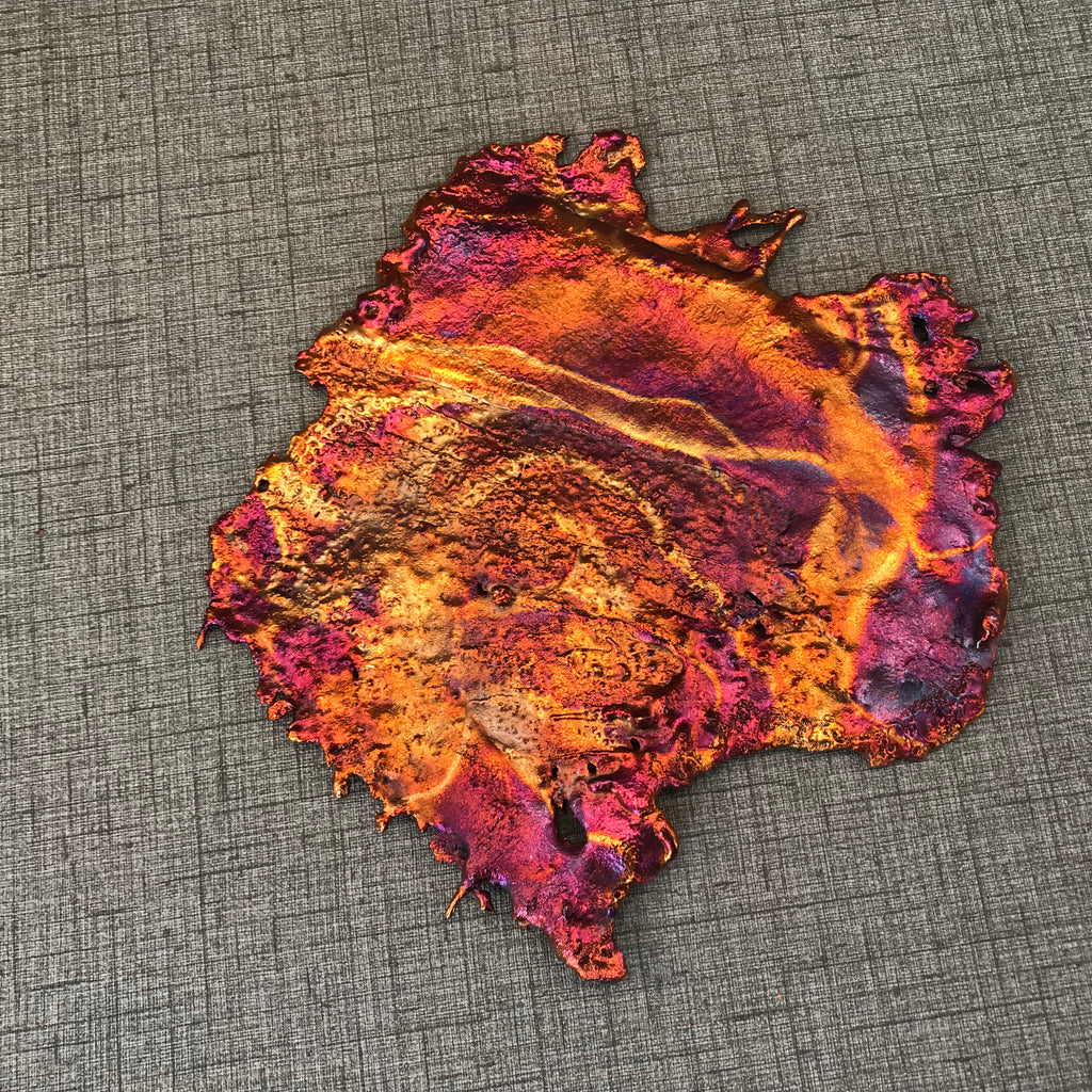Striated Rainbow Splash Copper Art
