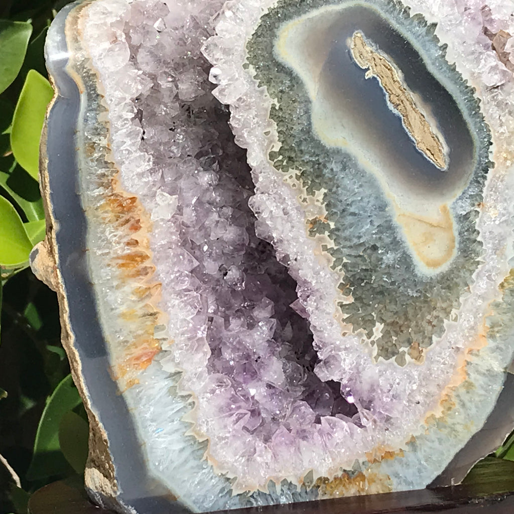 Green Eyed Agate and Amethyst Geode