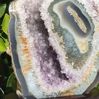 Green Eyed Agate and Amethyst Geode