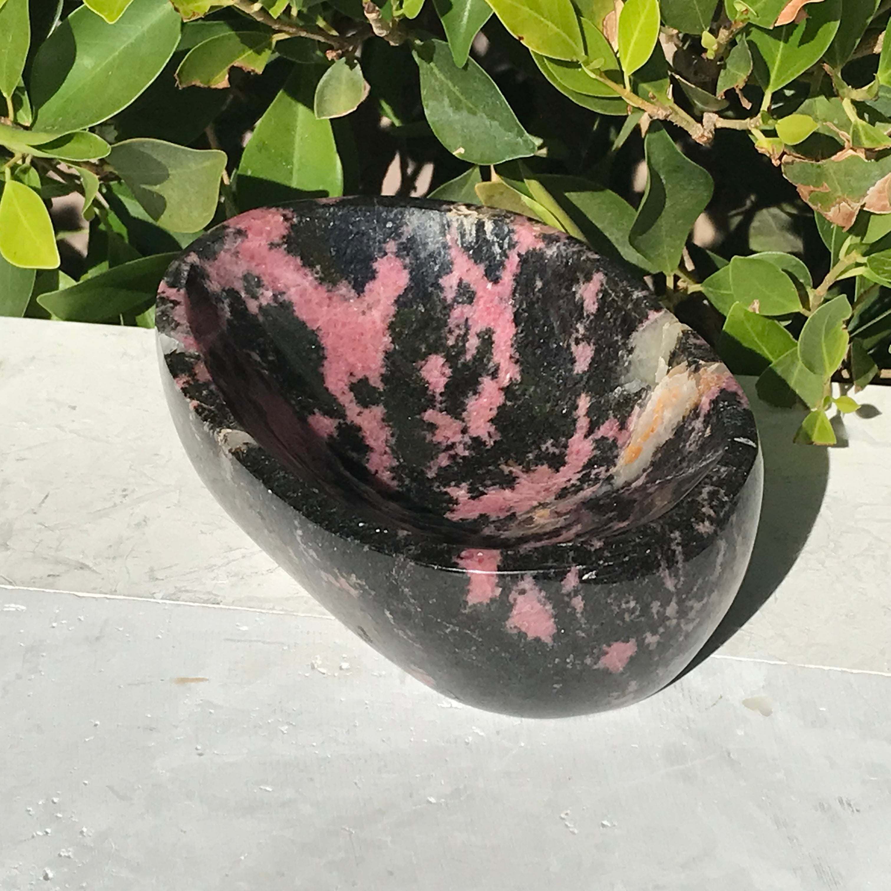 Polished Rhodonite Bowl