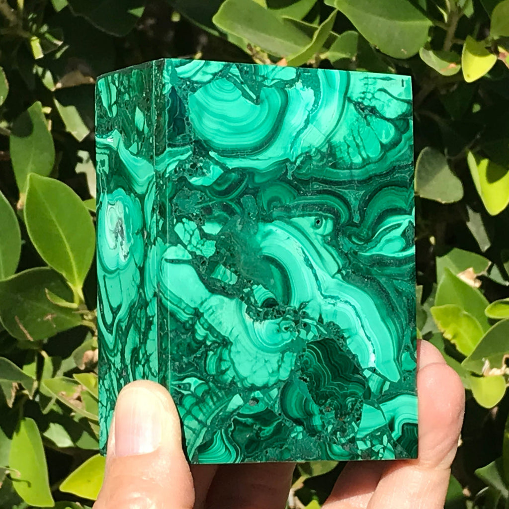 Handcrafted Lidded Malachite Box